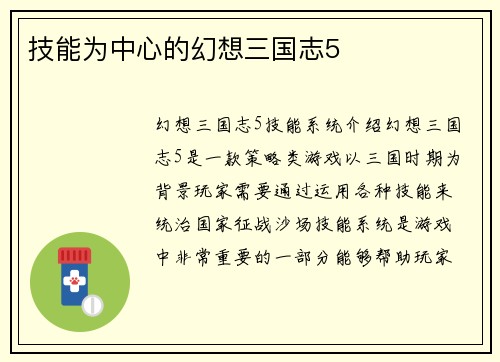 技能为中心的幻想三国志5